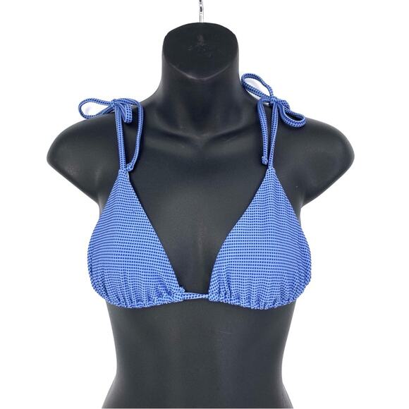 ONIA Alexa Bikini Top Blue Check S? - Picture 1 of 5